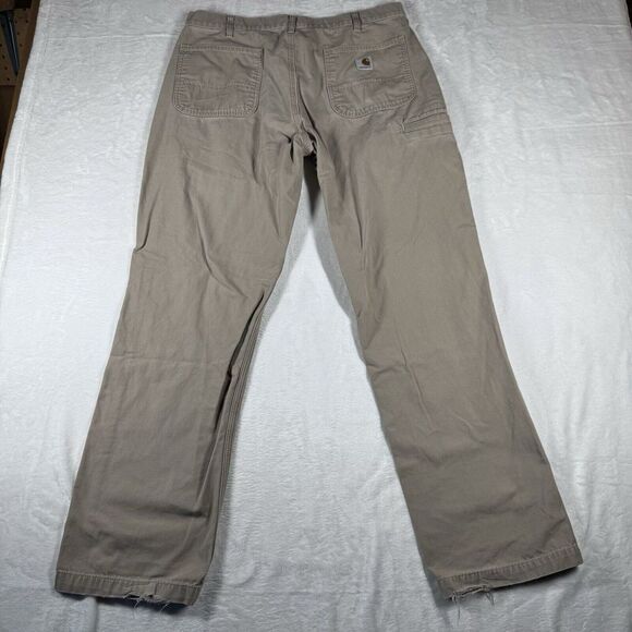 Men's Carhartt Relaxed Fit Cargo Pants Khaki 36 X 34‎ Work Straight - Picture 5 of 13
